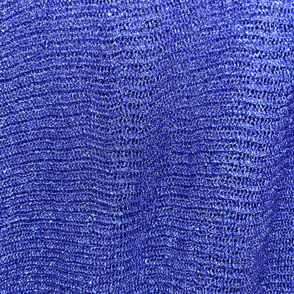 Women’s size small royal blue metallic see-thru half sleeve sweater - Picture 2 of 4